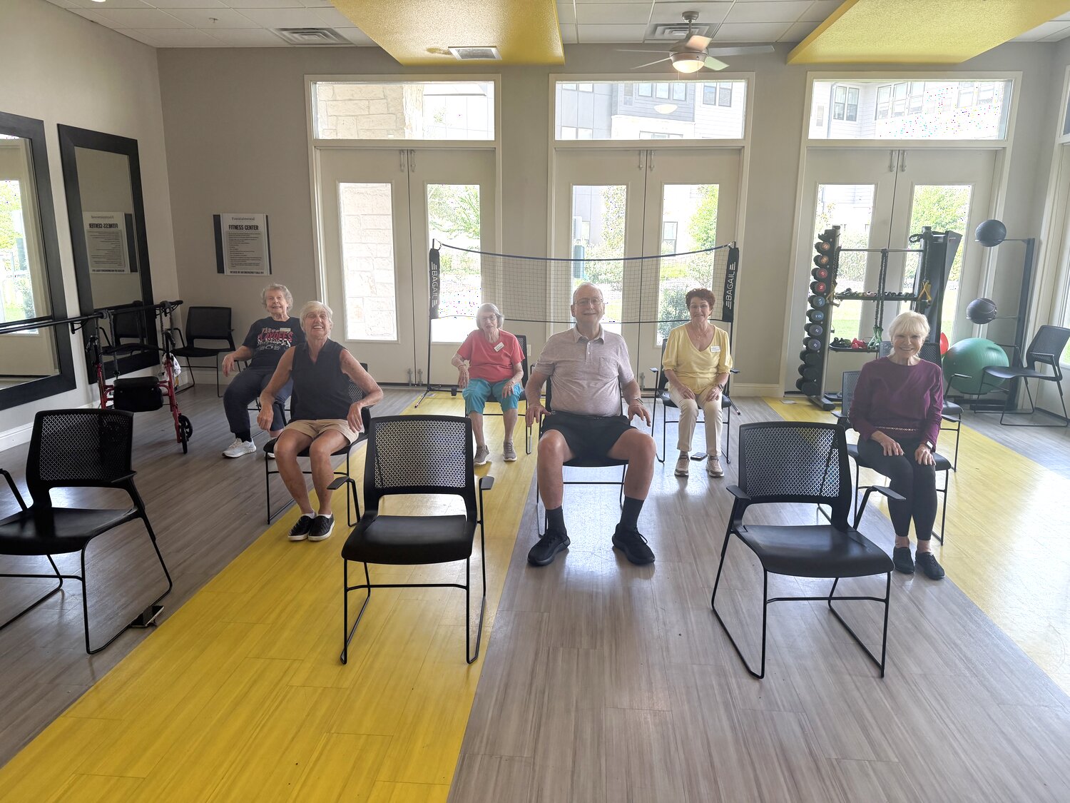 Seated Chair Fitness class for older adults at a senior living community
